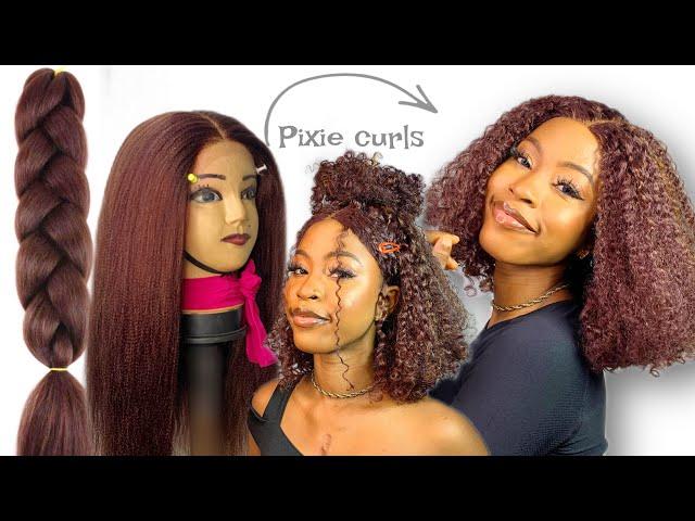  $2 Hair blend Wig Shocking!!! Pixie Curls using Attachment