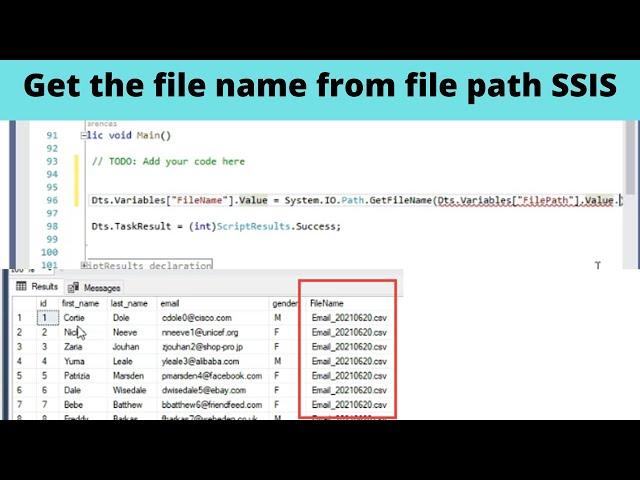 02 Get the file name from file path in SSIS and insert into SQL table | SSIS real time scenarios