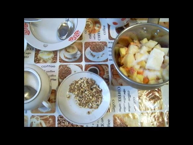 Десерт из тыквы, яблок и орехов. Dessert with pumpkin, apples and nuts