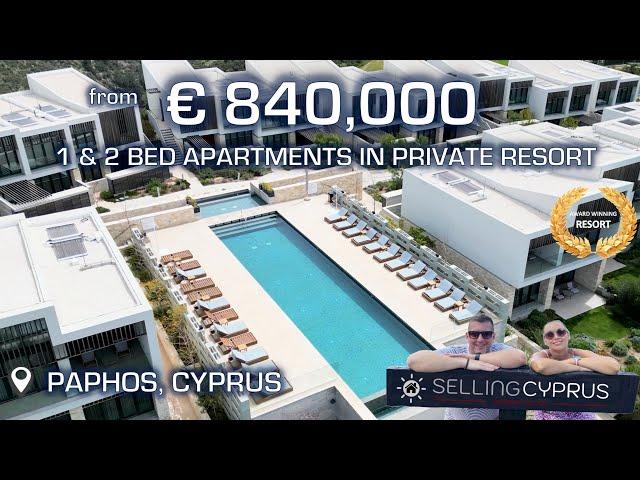 1 & 2 bedroom luxury apartments in private award winning resort in Paphos, Cyprus.