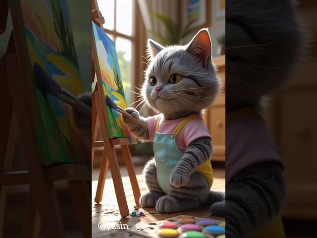 قطط الذكاء الاصطناعي إستنوا للآخر  #cat #الرسوم #funny