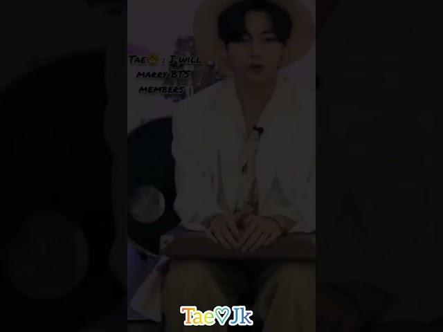 Jungkook reaction when tae said : he will marry BTS member ️