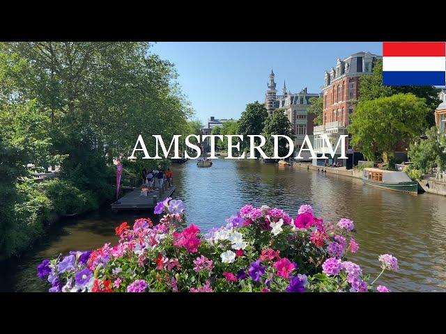 4K Walking in Amsterdam Netherlands l Amazing Summer Walk l Vibrant City Centre l Lets expolore! P2