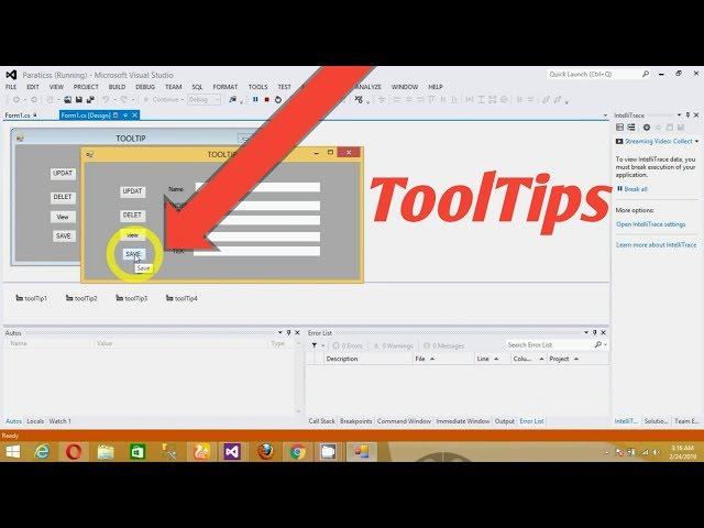 How To Add ToolTips To Controls in c#