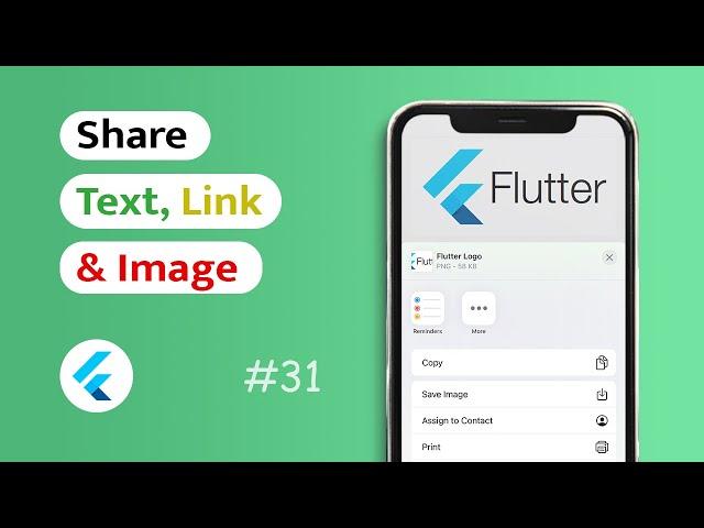 How to share Text, Link & Image in Flutter App? (Android & IOS)