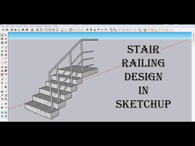 Stair Railing Design in SketchUp #sketchup