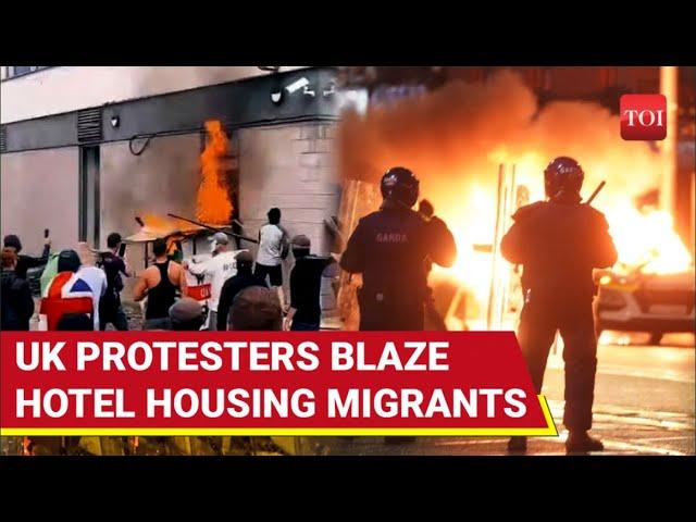 UK: Violent Mob Sets Fire To Rotherham Holiday Inn, Ransack Hotel Housing Migrants As Unrest Spreads