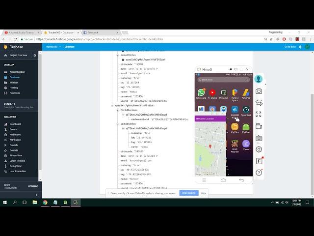 GPS Location Sharing to firebase using Android Studio