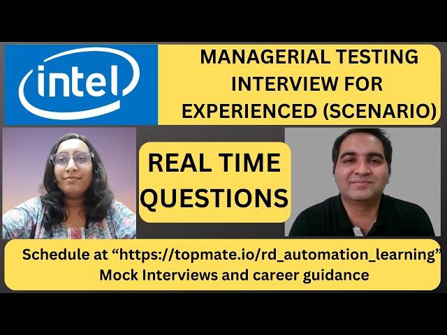 Managerial Testing Interview Questions| Scenario Based Questions| RD Automation Learning