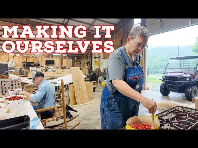 Farm Life - Turning Strawberries Into Jam and Logs Into Garden Stakes