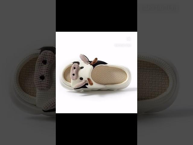 Тапочки с мордочкой коровы #домашниетапочки #тапки #slippers #шлепанцы