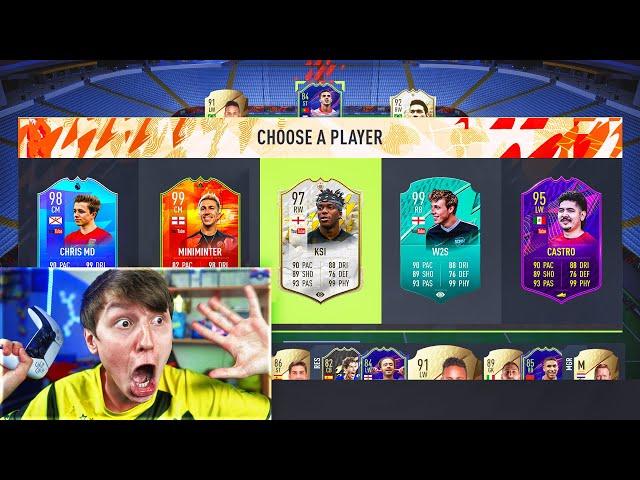 199 RATED YOUTUBER FUT DRAFT!! (ft KSI, W2S & More) FIFA 22