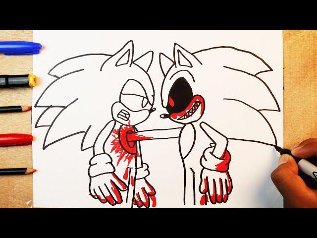 COMO DIBUJAR a SONIC VS SONIC EXE