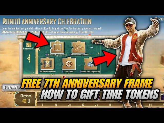  RONDO ANNIVERSARY CELEBRATION EVENT IN PUBG MOBILE | FREE 7TH ANNIVERSARY FRAME | GIFT TIME TOKENS