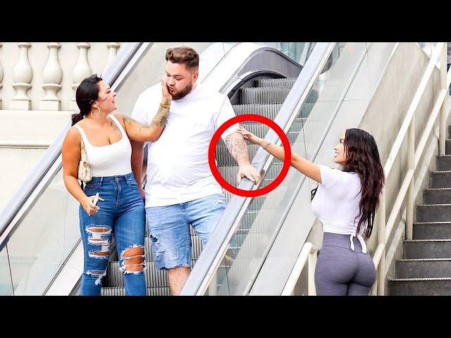 THE BEST ESCALATOR PRANKS!! *COUPLES REACTIONS*