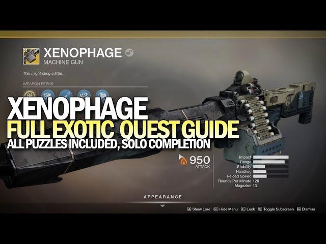 How To Get Xenophage Exotic Machine Gun - Full Quest Guide, All Puzzles (Solo)