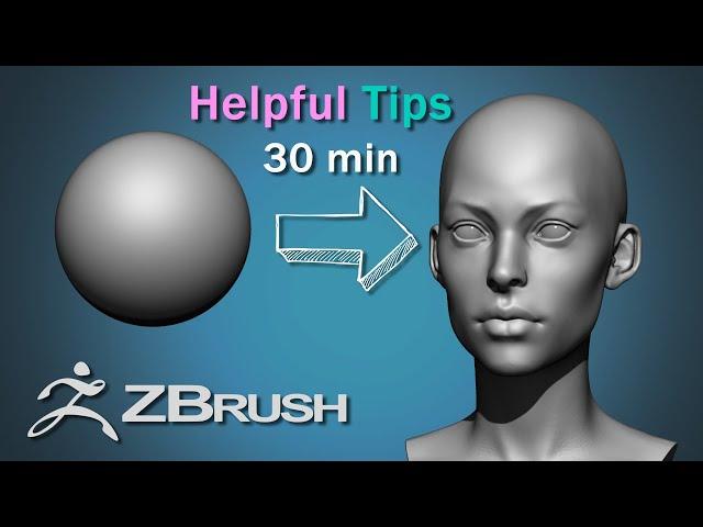 Real Time Female Head Sculpting Tutorial (Zbrush)