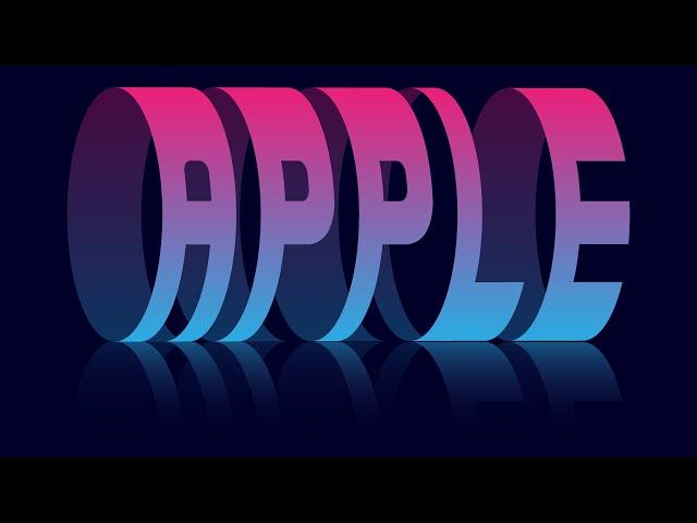 APPLE 3D Cylinder Text Wrap in adobe illustrator | Graphic design | IK Designs