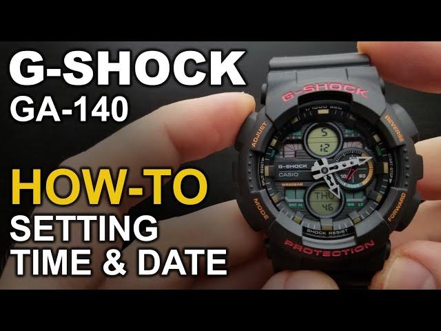 GShock GA-140 - Setting Time and Date Tutorial