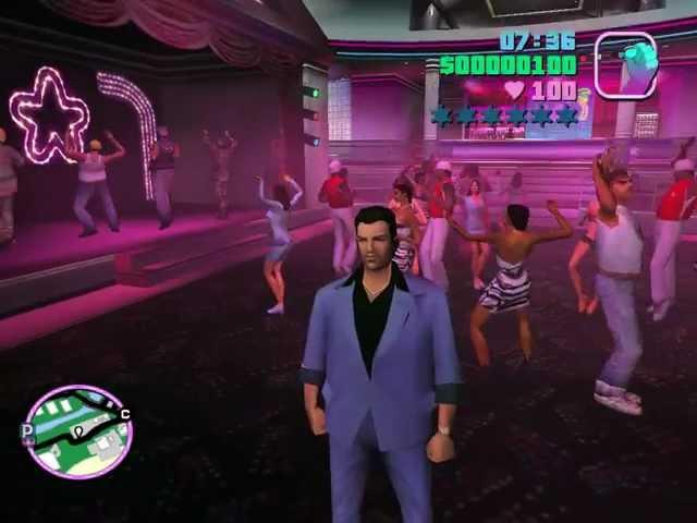 Gta Vice City - Клуб Малибу, камера, прокрутка, танцы.