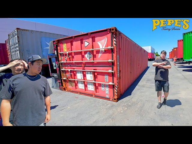 Customer Angry After Container Rolls Over in his Yard