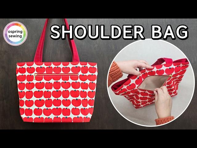 [DIY] Easy shoulder bag with zipper tutorial, Quick Sewing Project! 