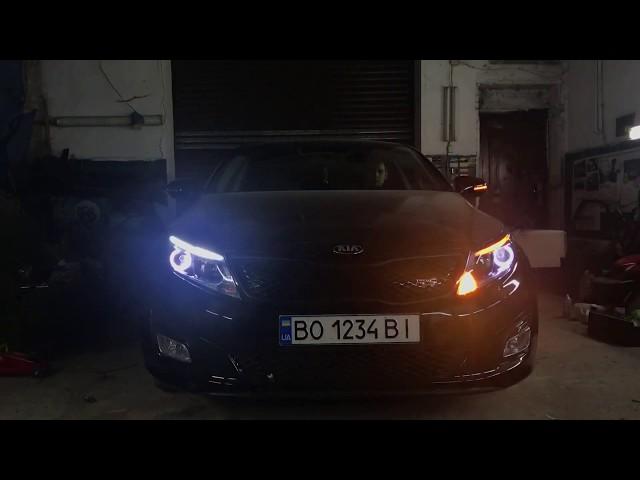 Тюнинг фар Kia Optima TF + Crystal LED + поворот