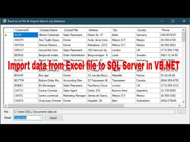 VB.NET Tutorial - Read excel file, import data from Excel to SQL Server | FoxLearn