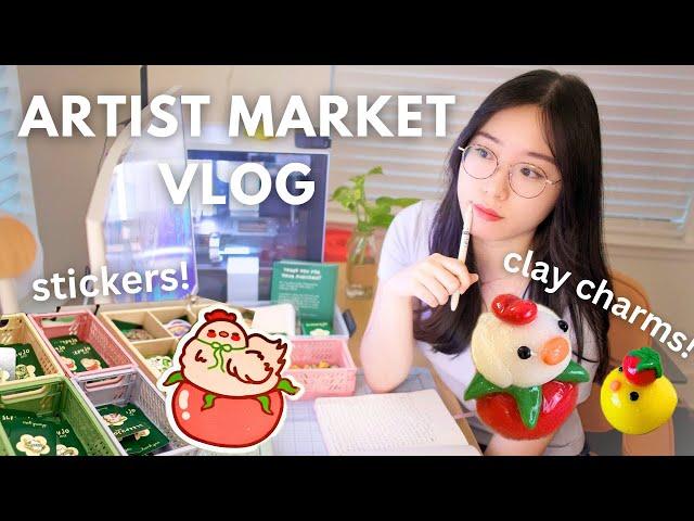 My first artist market!! designing and creating my display, making clay charms, Q&A and chatting 