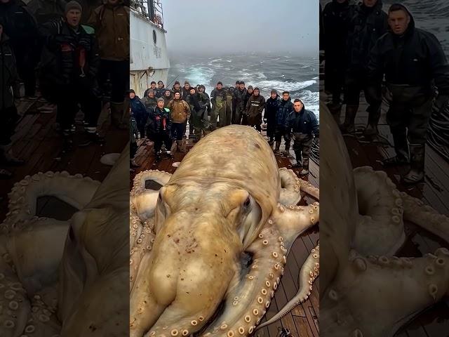 A huge octopus spouted a fountain of water