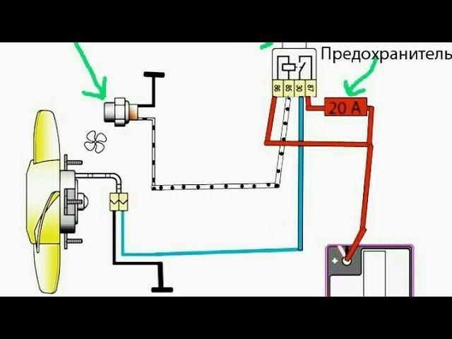 Схема подключения вентилятора охлаждения