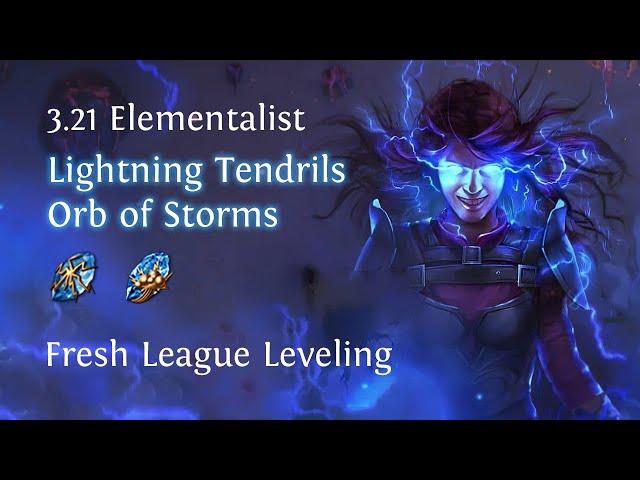 PoE 3.21 SSFSC (3:58) Fresh League,Leveling Elementalist Lightning Tendrils/Orb of Storms.