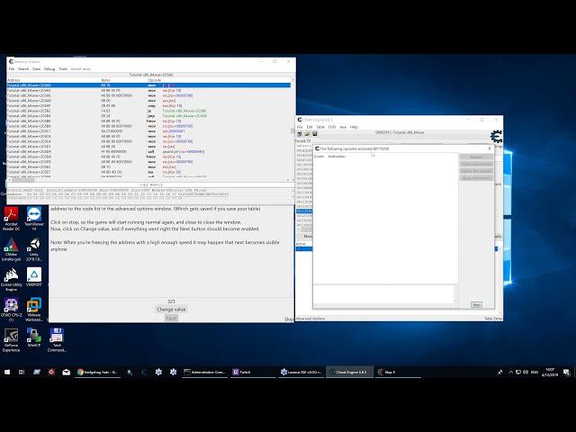 Cheat Engine Tutorial Step 5 : Code Finder