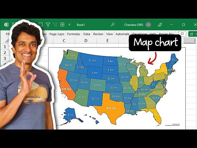 How to make a Map Chart in Excel - Quick & Simple Tutorial