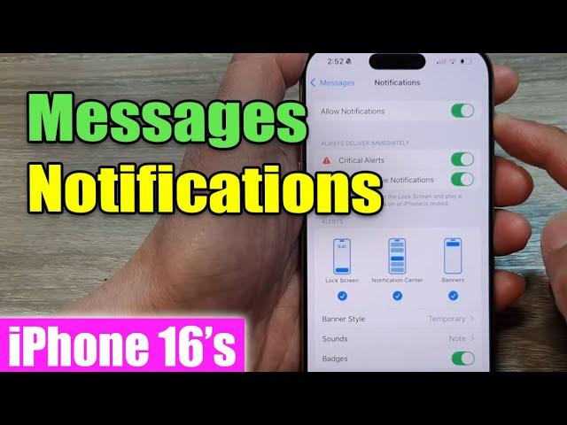 iPhone 16: How to Enable/Disable Messages Notifications