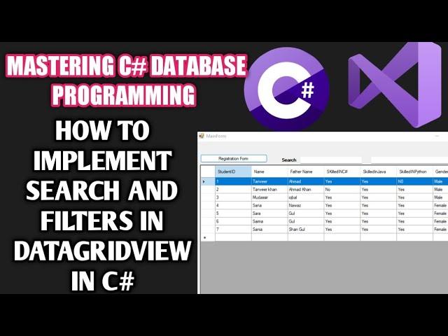 How to Implement Search in DataGridView in C# Visual Studio | Search and Filters in DataGridView C#