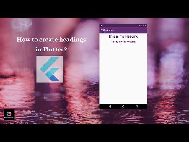 Flutter Tutorial- Flutter Heading Title