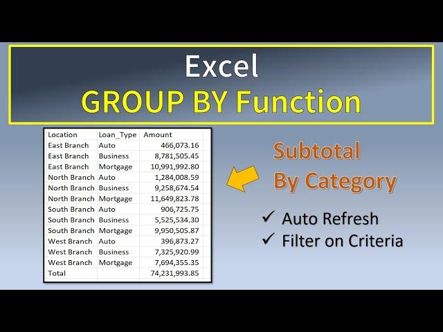 Excel Group By Function