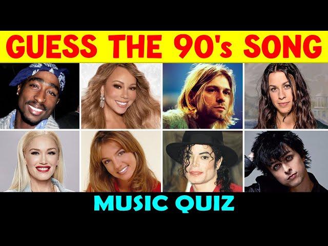 Guess the 90s Song Music Quiz (50 Popular 90s Songs) 