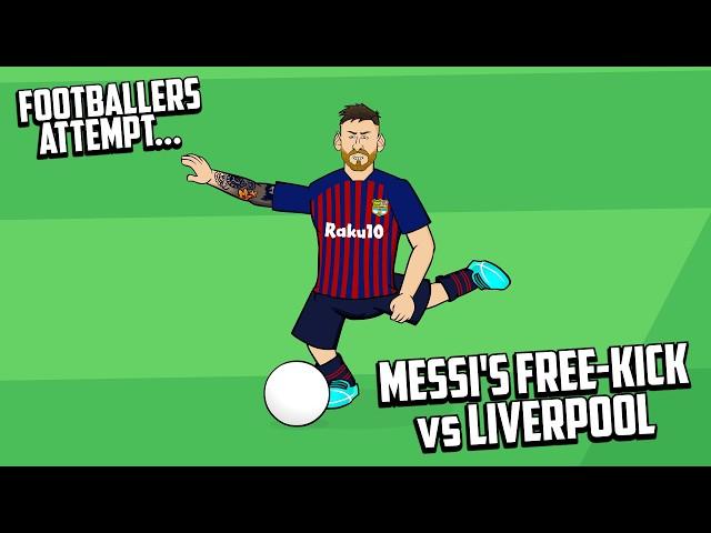 MESSI'S FREE-KICK vs LIVERPOOL Footballers Attempt! (Frontmen 8.3)