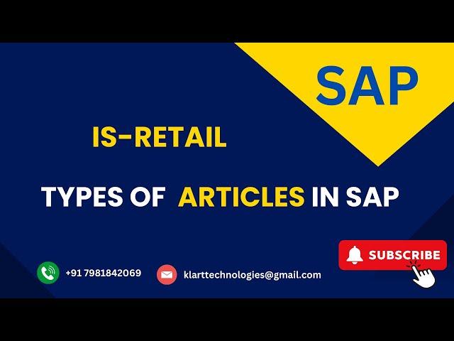 06- SAP IS-Retail: Types of Articles Explained with Examples  [Simple]