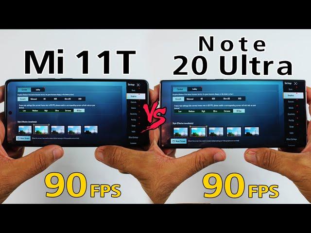 Real or Fake 90 FPS on Mi 11T?| Mi 11T vs Samsung Note 20 Ultra PUBG TEST - 90 FPS PUBG Mobile TEST