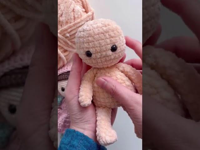 I crocheted a plush yarn baby!!  #amigurumi #crochet #crochetdoll #amigurumidoll #baby #yarn