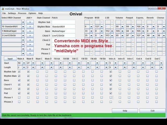 midi2style   Convertendo MIDI em Style Yamaha