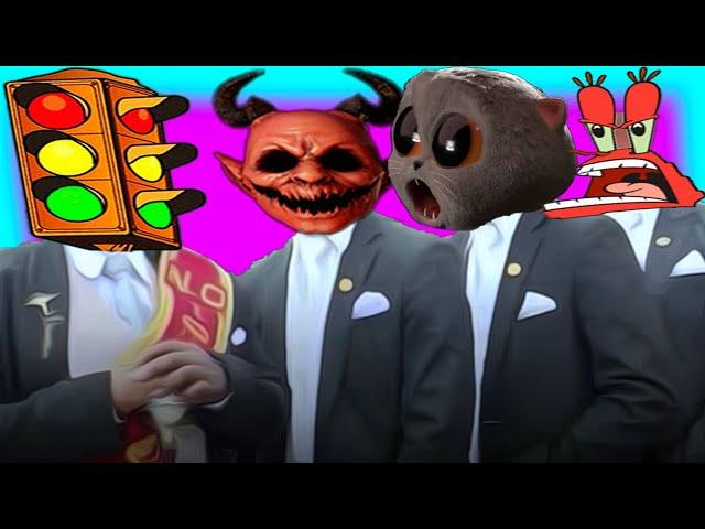 Traffic Light Head & Dark Deception & Scatman Cat & Mr Krabs -  Coffin Dance Song Meme (Cover)