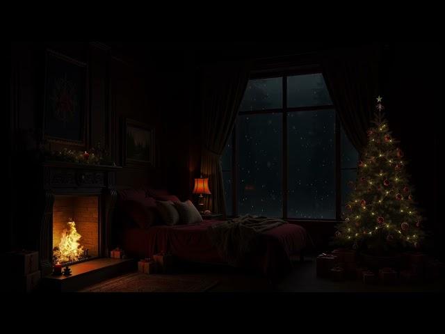  Christmas Ambience - Warm Snow Falling by the Fireplace for a Cozy Night ️️