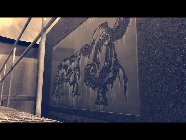 "COWS".Concrete Painting. (Building and Architecture)