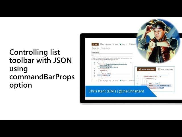 Controlling list toolbar with JSON using commandBarProps option