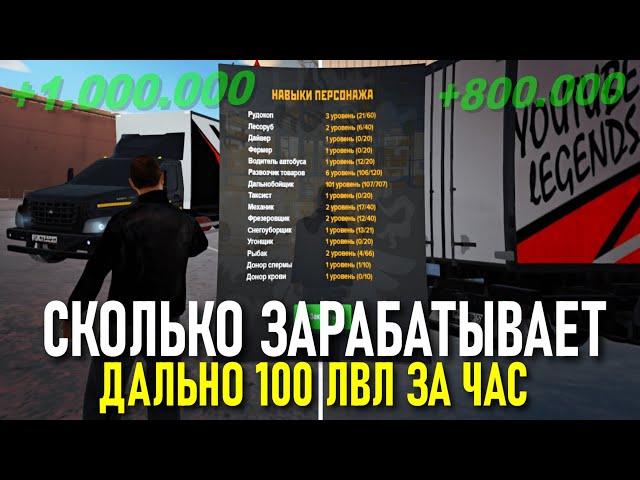 CRMP AMAZING RP -  СКОЛЬКО ЗАРАБАТЫВАЕТ ДАЛЬНОБОЙЩИК НА 100 ЛВЛ ЗА ЧАС! (GTA CRMP) ️