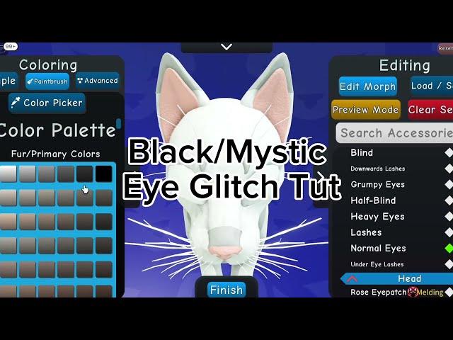 Black/Mythic Eye Glitch Tut #warriorcats #warriorcatsultimateedition #wcue #cat #eyeglitch  #roblox